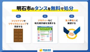 明石市のタンスを無料で処分する方法
