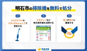 明石市の掃除機を無料で処分する方法