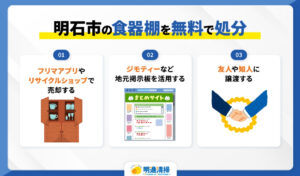 明石市の食器棚を無料で処分する方法