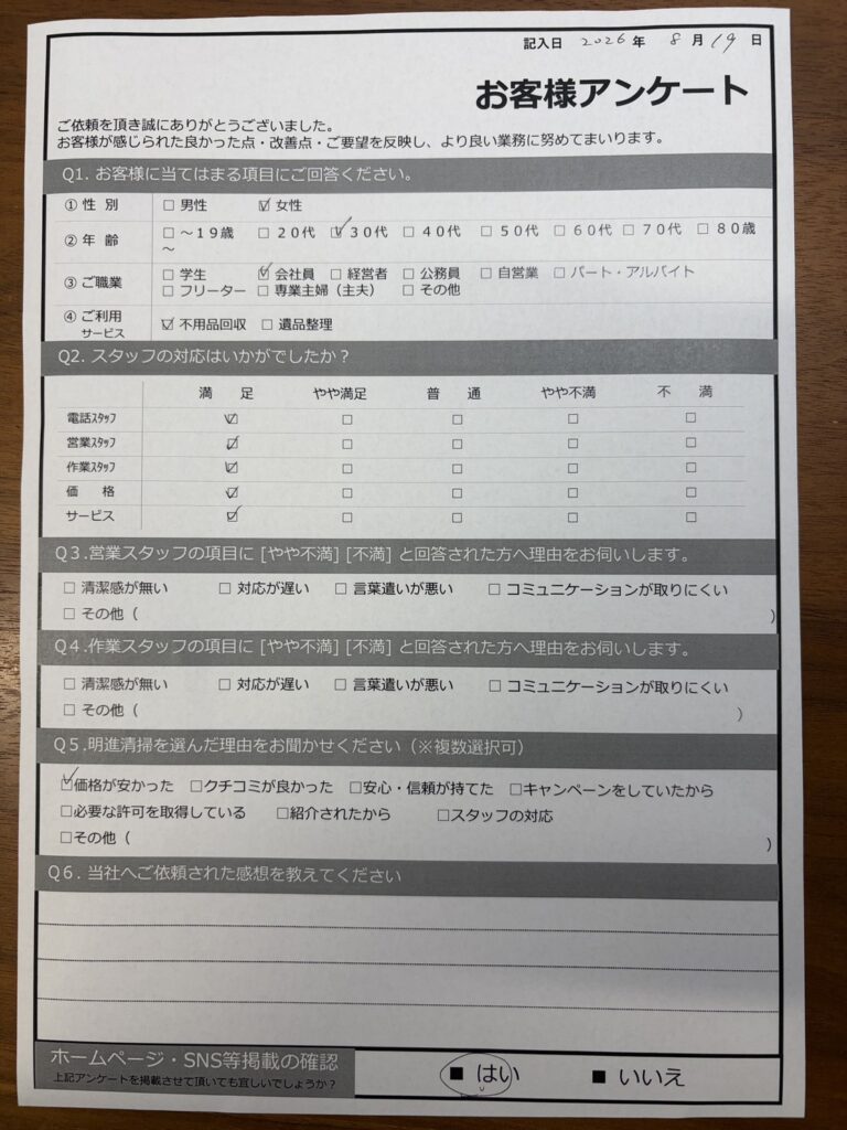 【明石市大久保町Ｋ様】不用品（キッチンボード他）回収処分